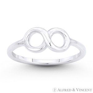Infinity Symbol / Figure 8 Charm Stackable Ring in .925 Sterling Silver -Size 10